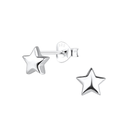 Silver Star Stud Earrings - 18516
