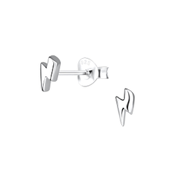 Silver Thunder Bolt Stud Earrings - 18237 Silver Thunder Bolt Stud Earrings - 18237