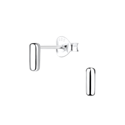 Silver Bar Stud Earrings - 18234