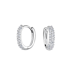 12mm Silver Huggie Earrings - Wholesale - 18731 12mm Silver Huggie Earrings - Wholesale - 18731