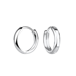 13mm Silver Huggie Earrings - Wholesale - 18345 13mm Silver Huggie Earrings - Wholesale - 18345