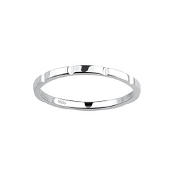 Silver Patterned Ring - 18094