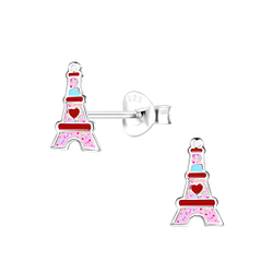 Silver Eifel Tower Stud Earrings - 18246 Silver Eifel Tower Stud Earrings - 18246