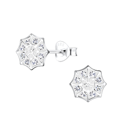 Silver Spider Web Stud Earrings - 19169 Silver Spider Web Stud Earrings - 19169