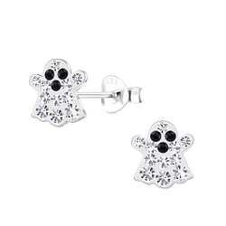 Silver Ghost Stud Earrings - 19115