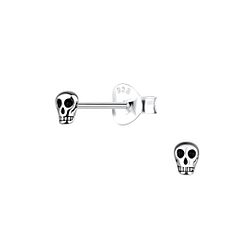Silver Skull Stud Earrings - 18412 Silver Skull Stud Earrings - 18412