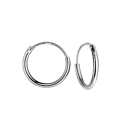 12mm Silver Hoop Earrings - 8504