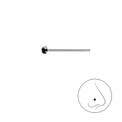 1.5mm Round Crystal Silver Nose Stud - Wholesale - 3316 1.5mm Round Crystal Silver Nose Stud - Wholesale - 3316