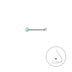 1.5mm Silver Ball Nose Stud With Ball  - 18473