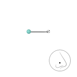 1.5mm Silver Ball Nose Stud With Ball  - 18476