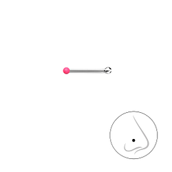 1mm Silver Ball Nose Stud With Ball  - 18454