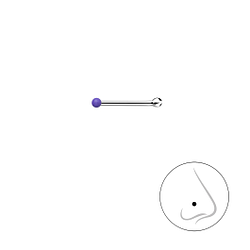 1mm Silver Ball Nose Stud With Ball  - 18456