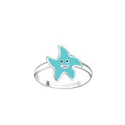 Silver Starfish Adjustable Ring - 18855
