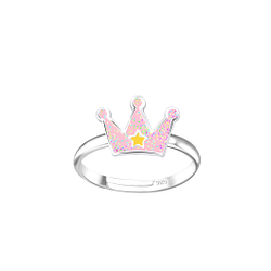 Silver Crown Adjustable Ring - 15069