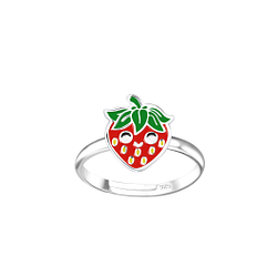 Silver Strawberry Adjustable Ring - 18848