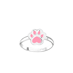 Silver Paw Print Adjustable Ring - 15018 Silver Paw Print Adjustable Ring - 15018