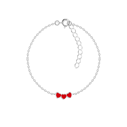 Silver Triple Heart Bracelet - 18742