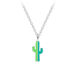 Silver Cactus Necklace - 18751