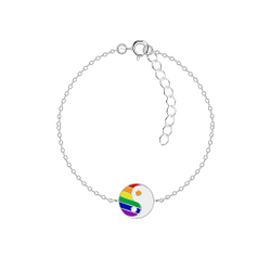Silver Yin Yang Bracelet - 18738