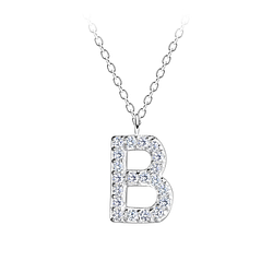 Silver Letter B Necklace - 18897