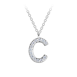 Silver Letter C Necklace - 18889