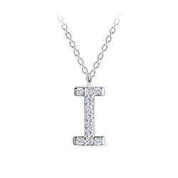 Silver Letter I Necklace - 18886