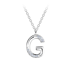Silver Letter G Necklace - 18902