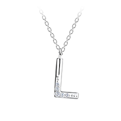 Silver Letter L Necklace - 18903