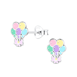 Silver Balloon Stud Earrings - 18329