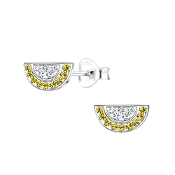 Silver Watermelon Stud Earrings - 18560