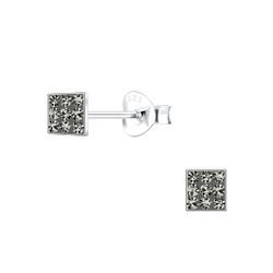 Silver Square Stud Earrings - 19105 Silver Square Stud Earrings - 19105