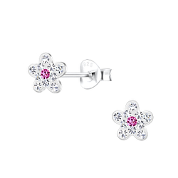 Silver Flower Stud Earrings - 19093 Silver Flower Stud Earrings - 19093