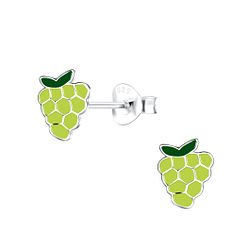 Silver Grape Stud Earrings - 18811