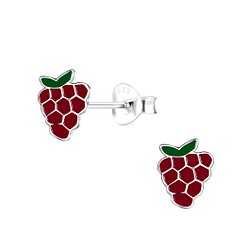 Silver Grape Stud Earrings - 18810