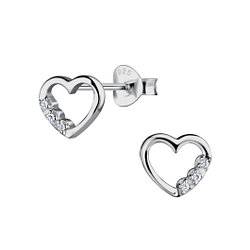 Silver Heart Stud Earrings - 18829 Silver Heart Stud Earrings - 18829
