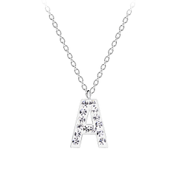 Silver Letter A Necklace - 18712