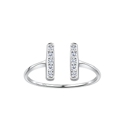 Silver Opened Bar Ring - 18766