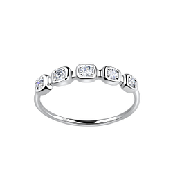 Silver Patterned Ring - 19240