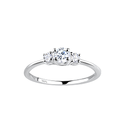 Silver Three Stones Ring - 19250 Silver Three Stones Ring - 19250