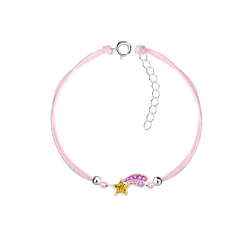 Silver Shooting Star Cord Bracelet - 19179