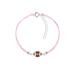 Silver American Football Cord Bracelet - 19127