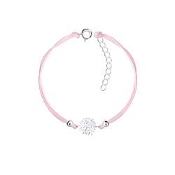 Silver Snowflake Cord Bracelet - 19186