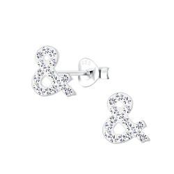 Silver Letter & Stud Earrings - 19198