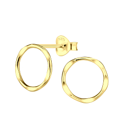 Silver Circle Stud Earrings - 19209