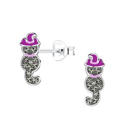 Silver Cat Stud Earrings - 18507 Silver Cat Stud Earrings - 18507