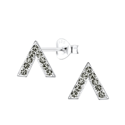 Silver V Shaped Stud Earrings - 18690 Silver V Shaped Stud Earrings - 18690