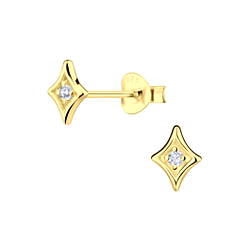 Silver Geometric Stud Earrings - 19164
