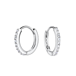 14mm Silver Huggie Earrings - 19137