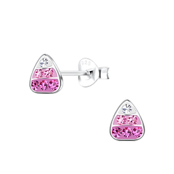 Silver Candy Corn Stud Earrings - 19098