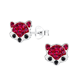 Silver Fox Stud Earrings - 19331